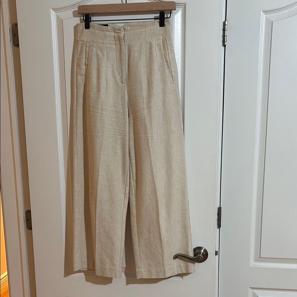 Zara Cream Ankle Cropped Pants